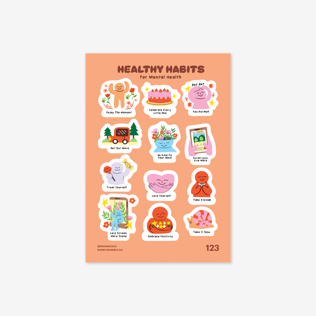 Helthy Stickers Positive Affirmation & Healthy Habits Stickers – Mossery Malaysia